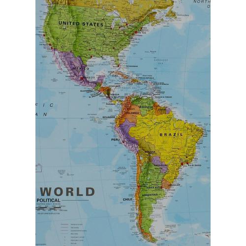 Świat mapa ścienna polityczna 1:20 mln, 204x126 cm